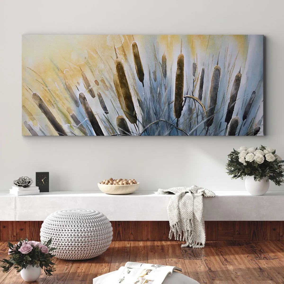 Quadro em tela - O frio da água, o calor do sol - 160x50 cm