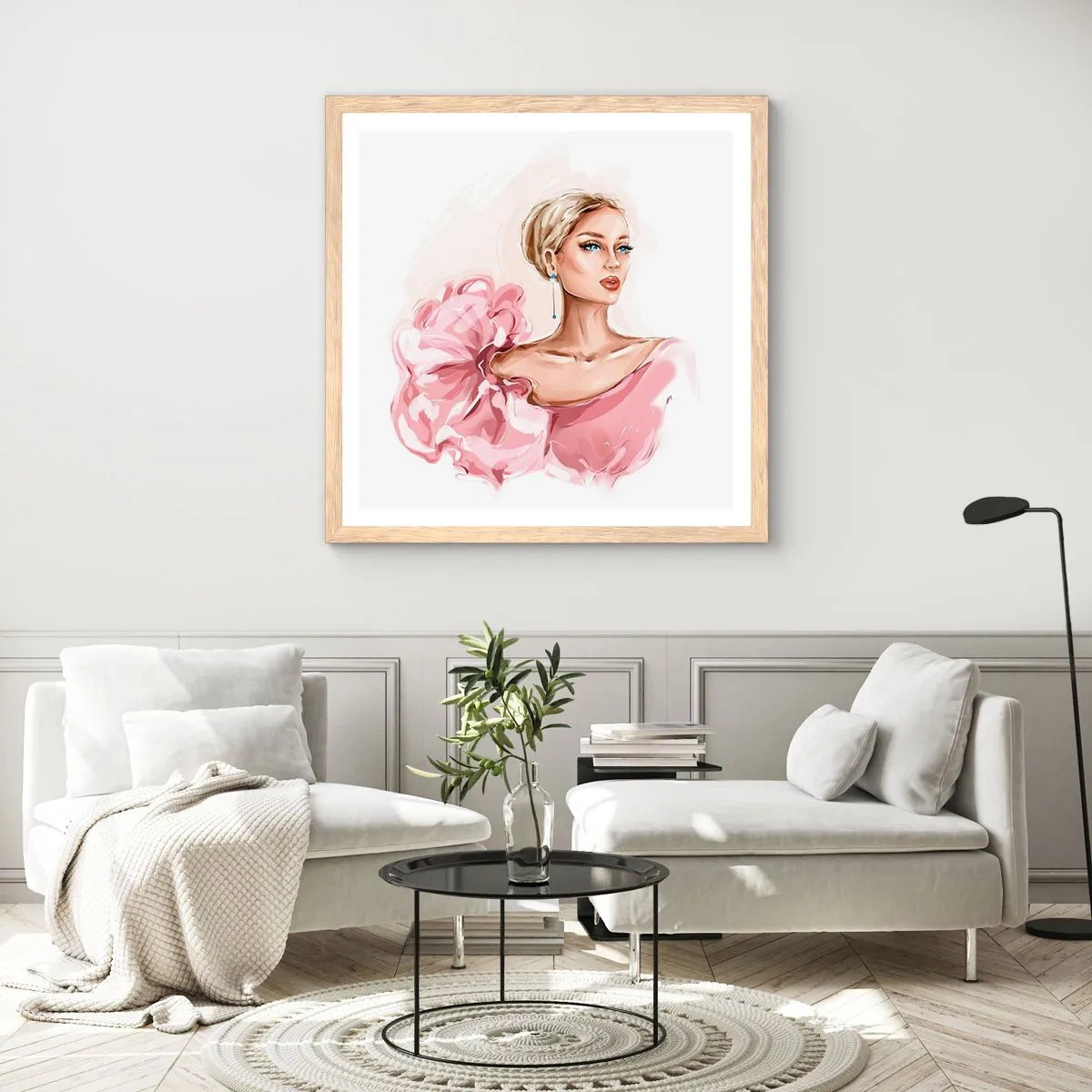 Pôster com moldura de carvalho claro - Parece pintada... - 40x40 cm