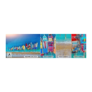 Amostra de papel de parede Premium Canvas - Vista panorâmica - Paisagem, Praia, Mar - 100x30 cm