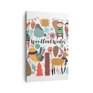 Quadro em tela - Natal de conto de fadas na floresta - 80x120 cm