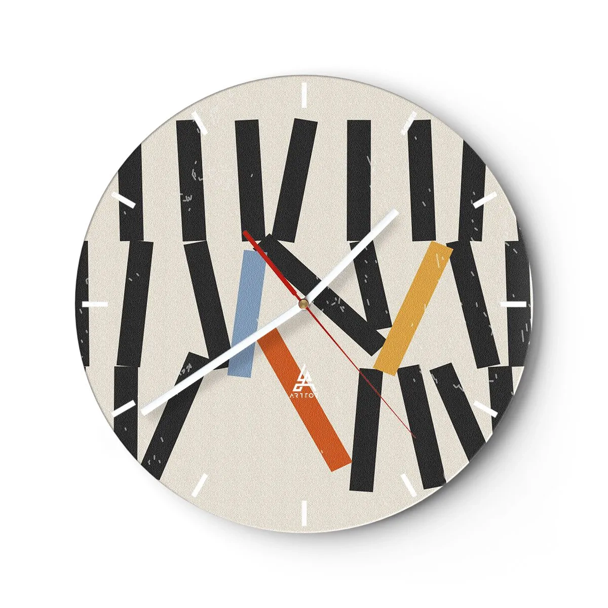 Relógio de parede - Relógio em vidro - Dominó – composição - 40x40 cm