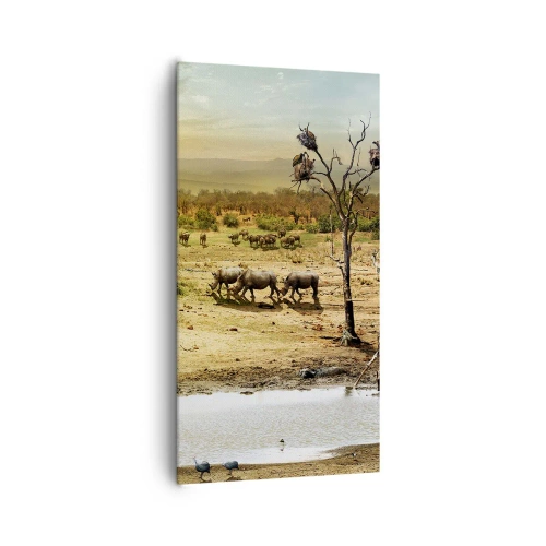 Quadro em tela - Um rio corria no Éden... - 65x120 cm