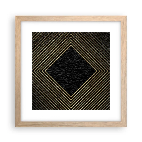 Pôster com moldura de carvalho claro - Geometria em estilo glamoroso - 30x30 cm