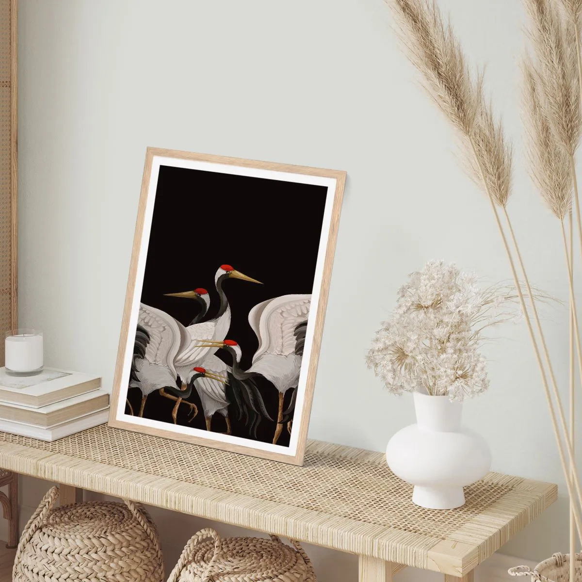 Pôster com moldura de carvalho claro - Assuntos de aves - 50x70 cm