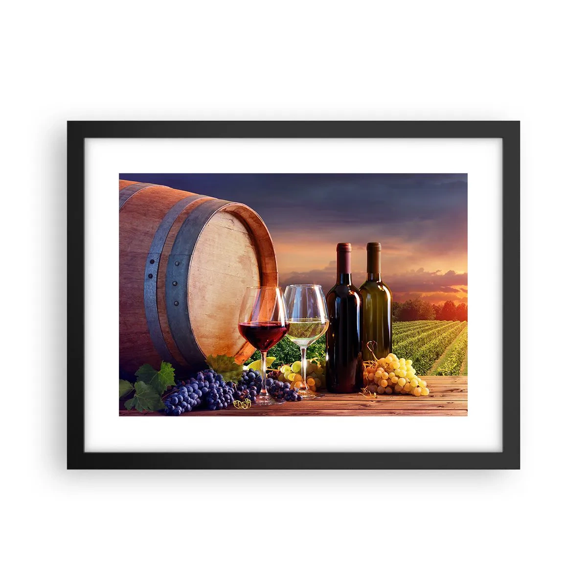 Pôster com moldura preta - Aqui a vida tem um sabor - 40x30 cm