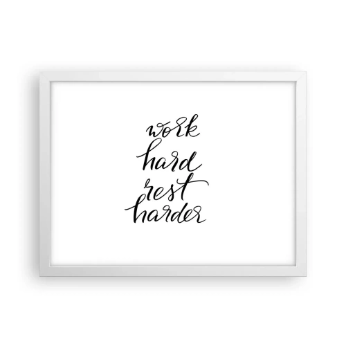 Pôster em moldura branca - Equilíbrio da vida - 40x30 cm