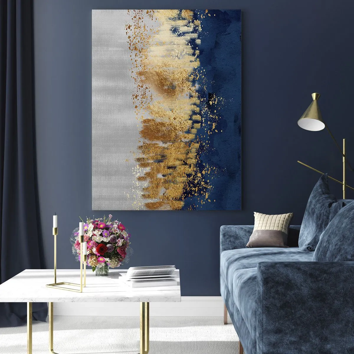 Quadro em vidro - Uma composição moderna com brilho - 50x70 cm