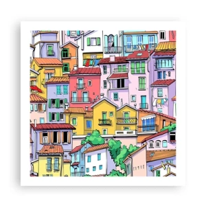 Pôster - Cidade divertida - 60x60 cm