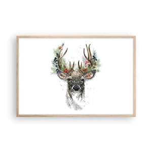 Pôster com moldura de carvalho claro - Num manto festivo - 91x61 cm