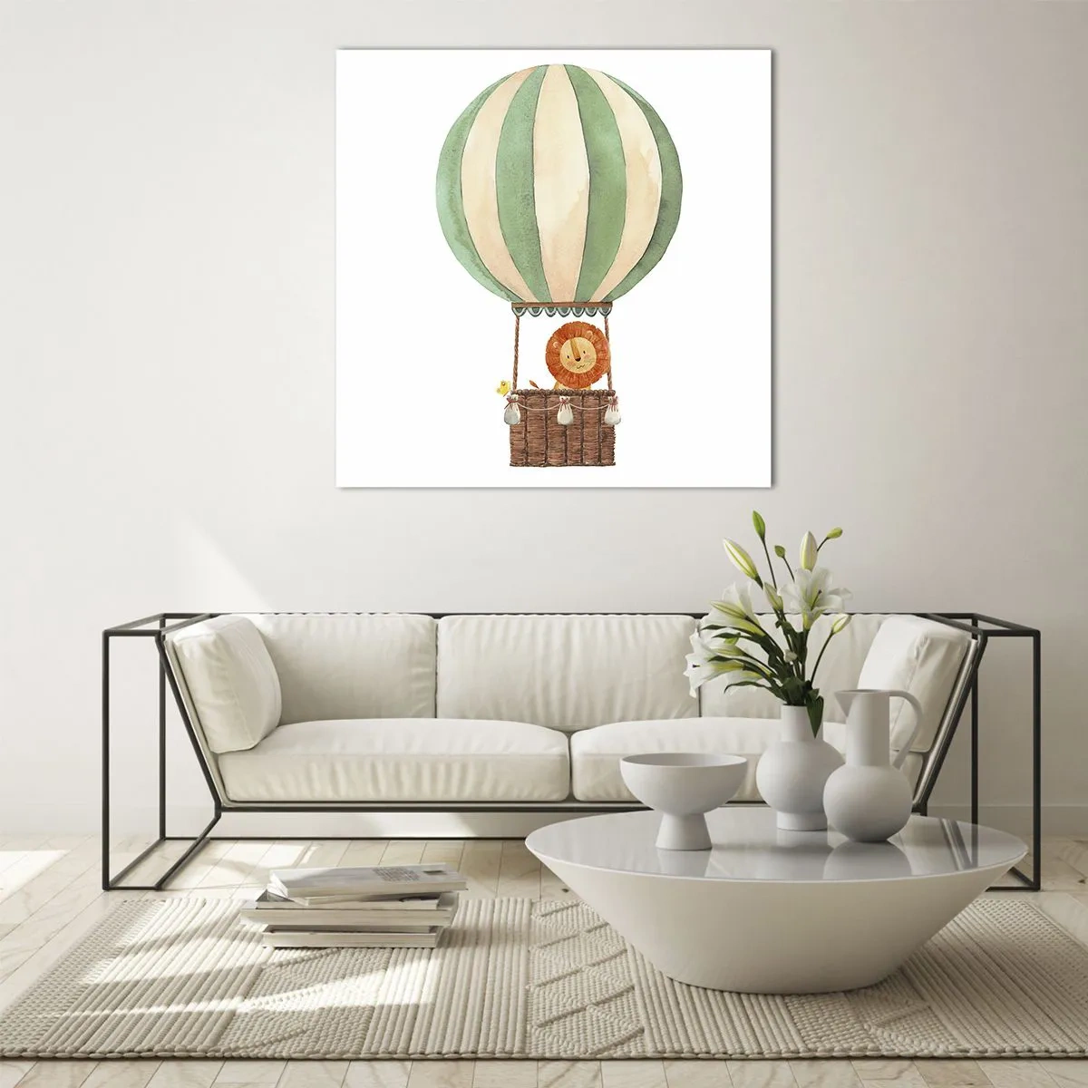 Quadro em vidro - As viagens de Leon - 40x40 cm