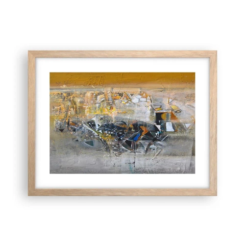 Pôster com moldura de carvalho claro - Tudo vai se encaixar - 40x30 cm