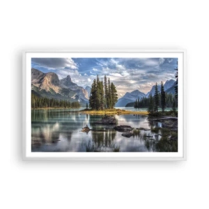 Pôster em moldura branca - Por águas grandes e límpidas… - 91x61 cm