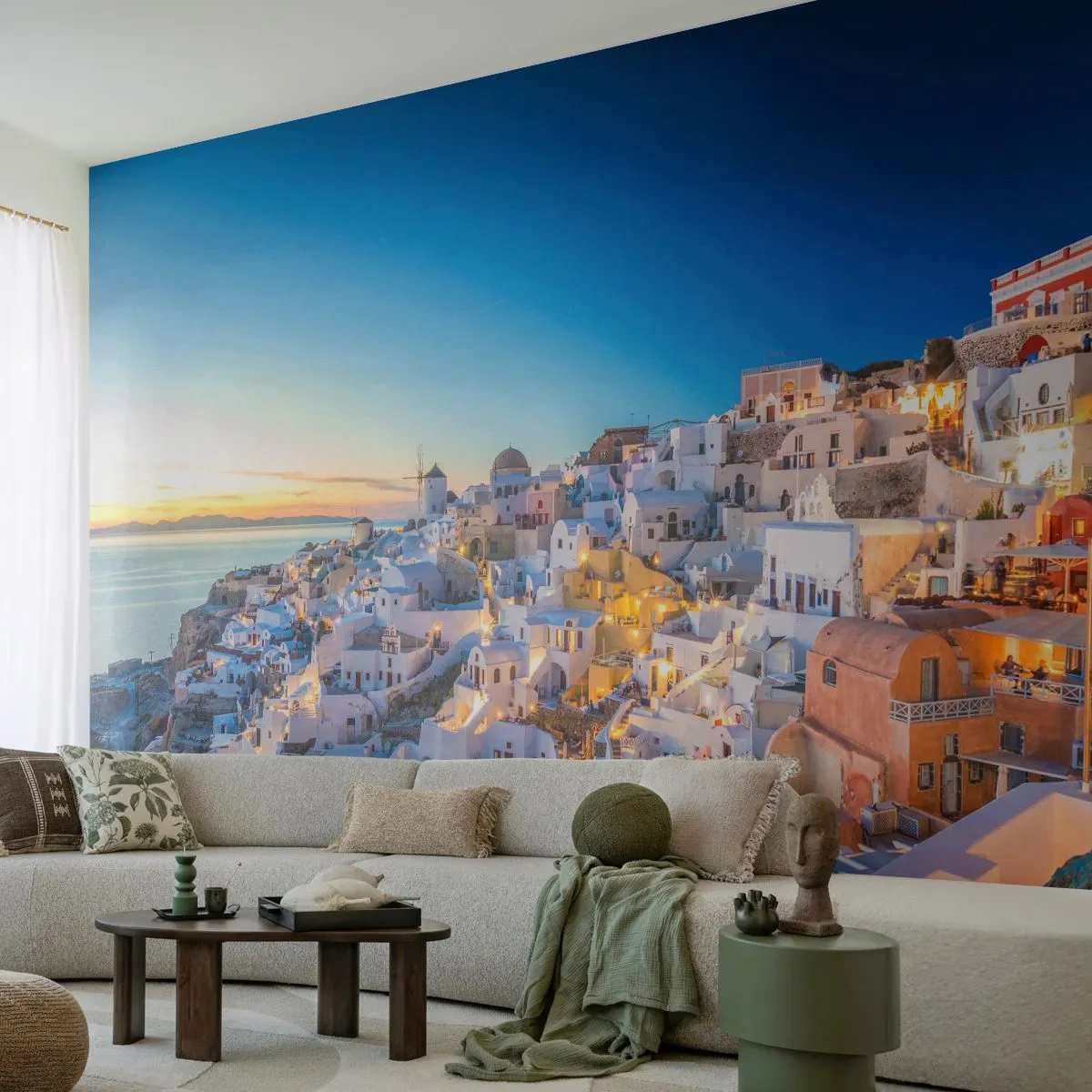 Papel de Parede Premium Sand - A essência grega - Santorini, Arquitetura, Grécia - 150x105 cm