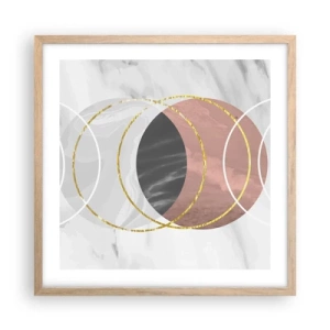Pôster com moldura de carvalho claro - Música das esferas - 50x50 cm