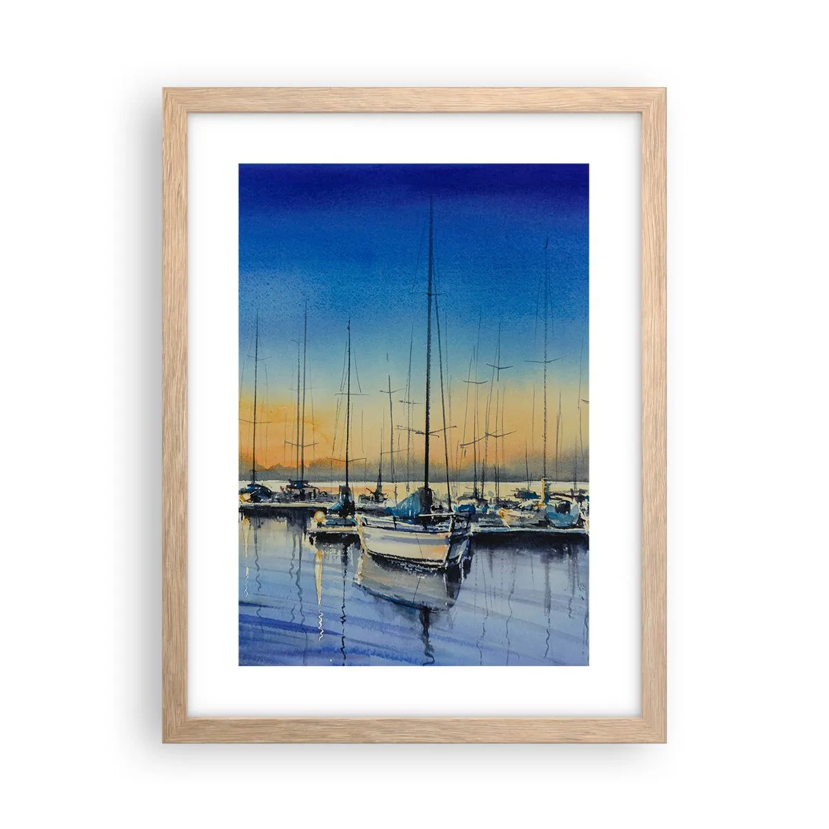 Pôster com moldura de carvalho claro - Fim de um bom dia - 30x40 cm