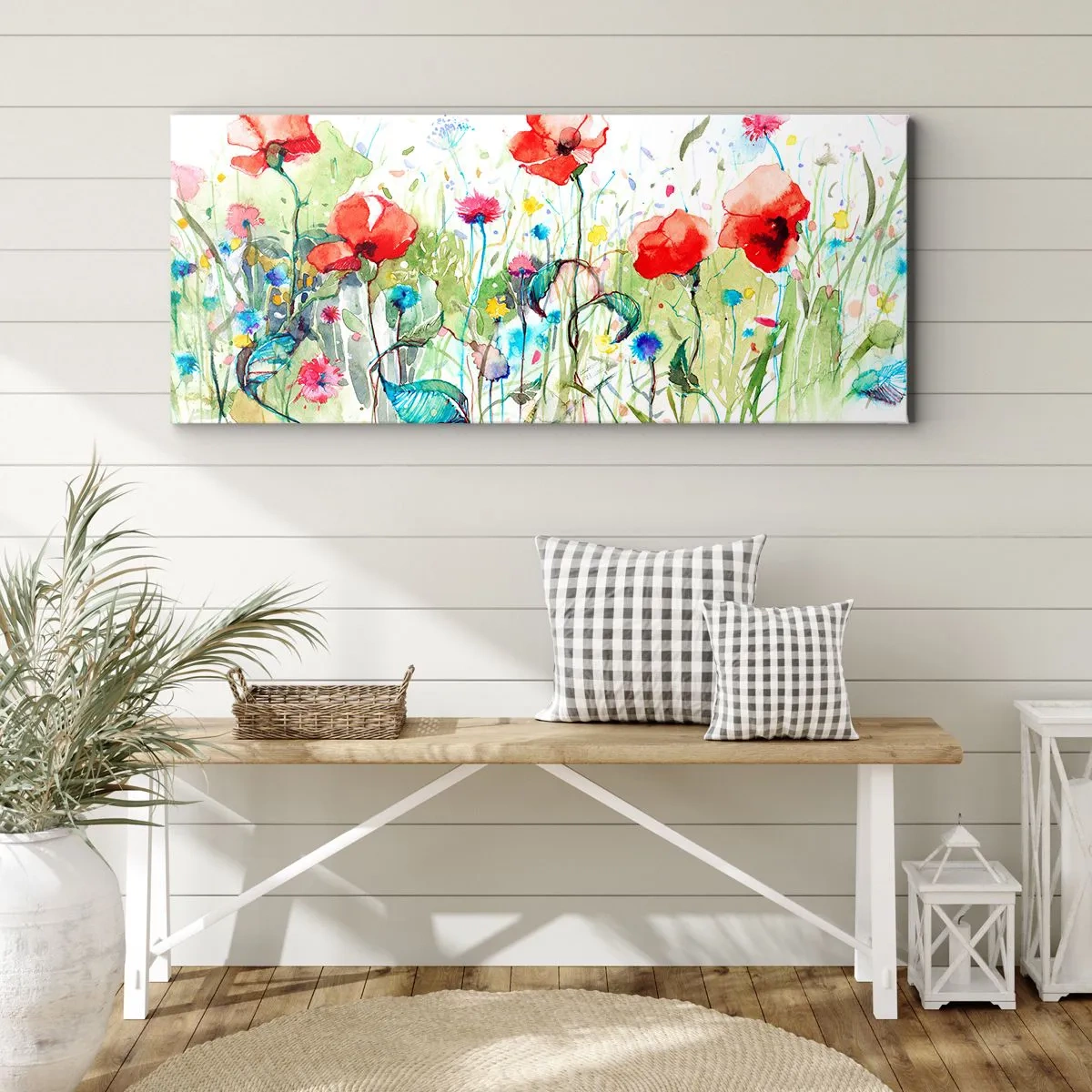 Quadro em tela - Prado florido de maio - 160x50 cm