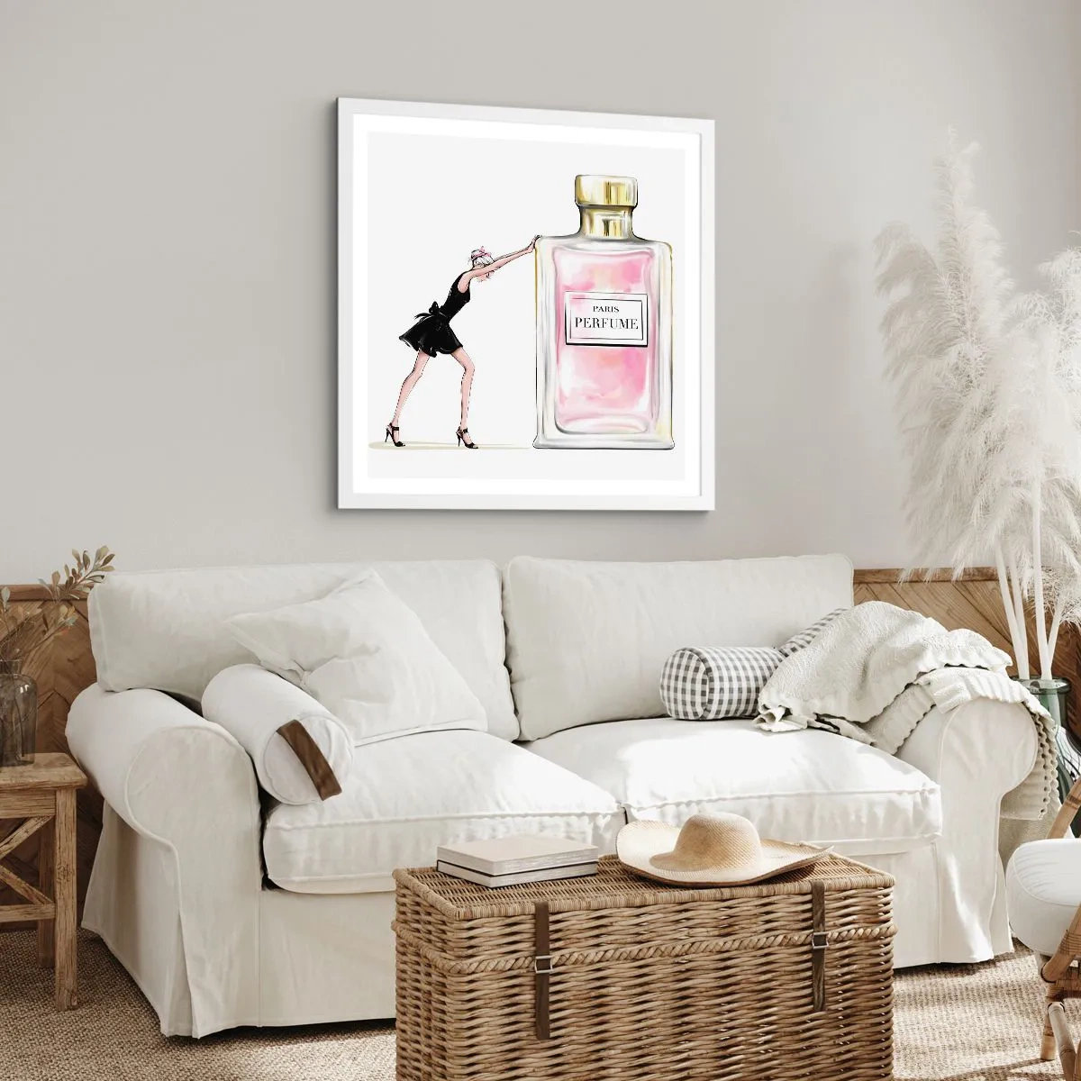 Pôster em moldura branca - A essência da feminilidade - 30x30 cm