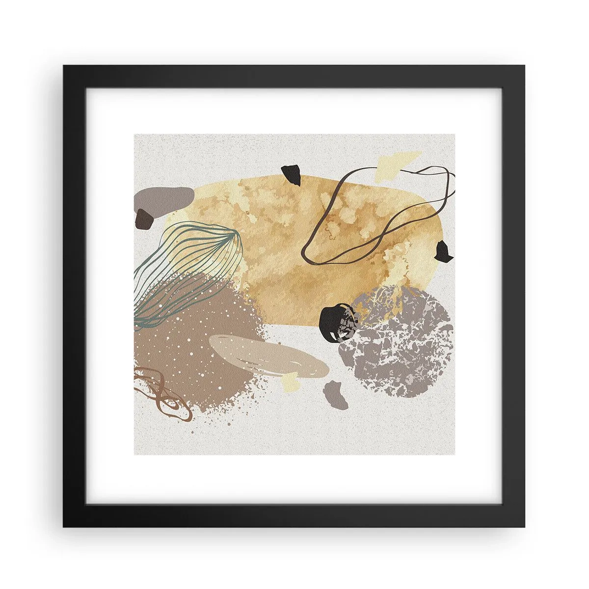 Pôster com moldura preta - Plumcologia aplicada - 30x30 cm