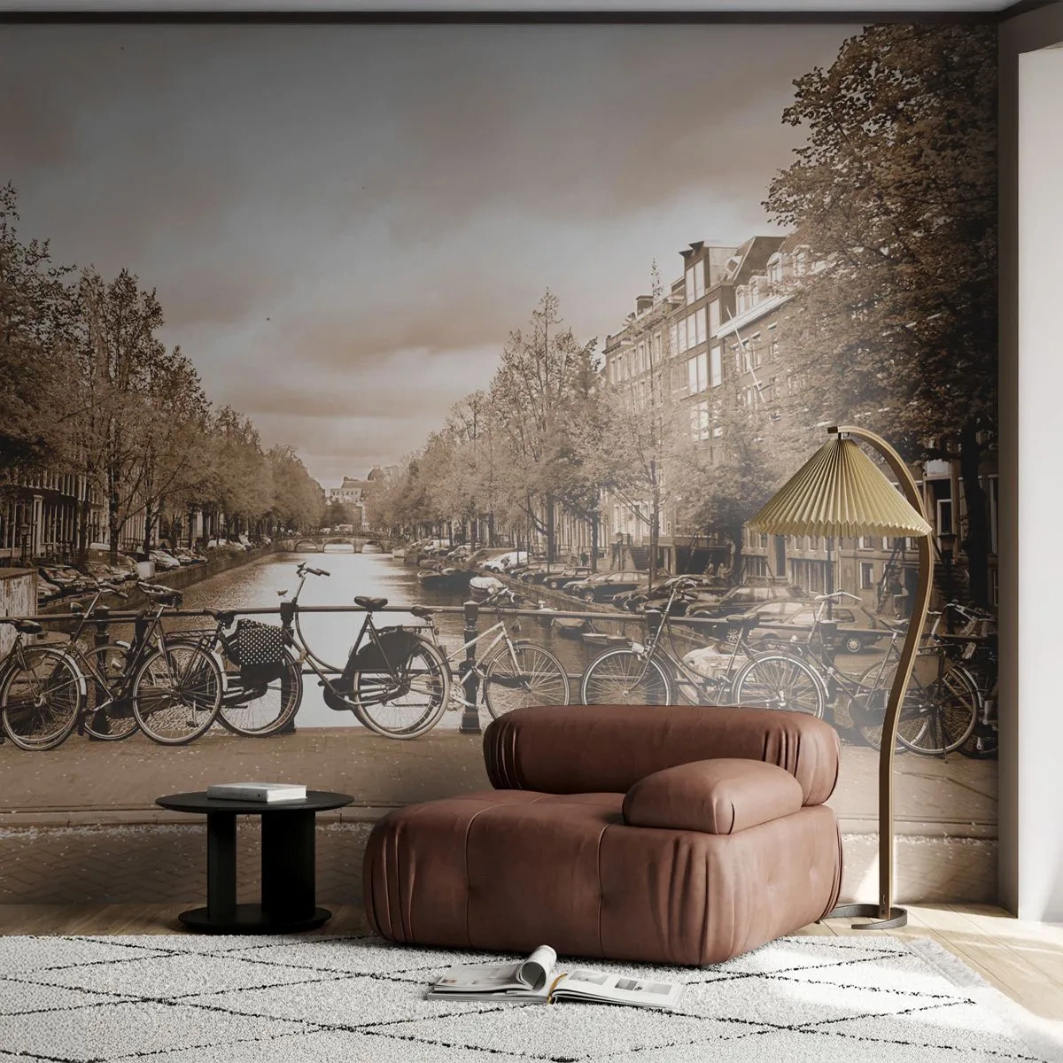 Papel de Parede Premium Canvas - Vibrações holandesas - Cidade, Amsterdã, Bicicleta - 250x175 cm