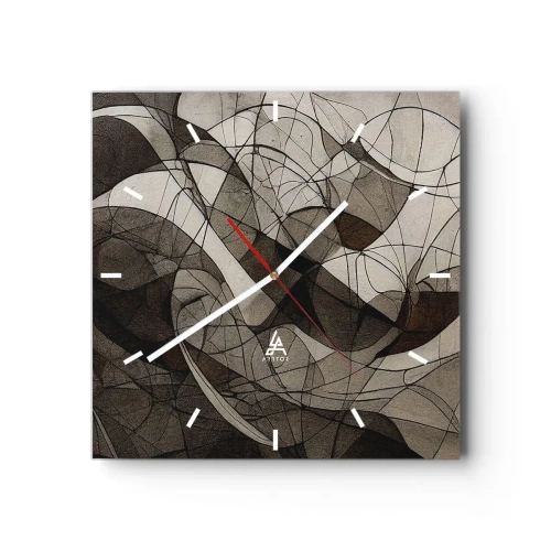 Relógio de parede - Relógio em vidro - Circulação das cores da terra - 30x30 cm