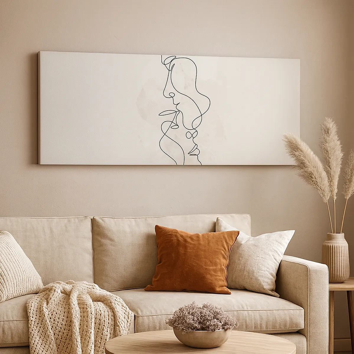 Quadro em tela - Emaranhados num abraço - 30x30 cm