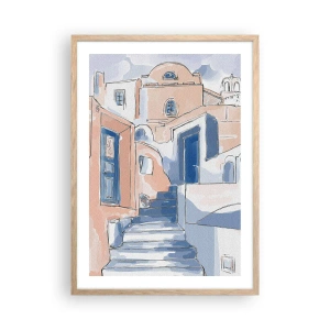 Pôster com moldura de carvalho claro - Cidade exótica - 50x70 cm