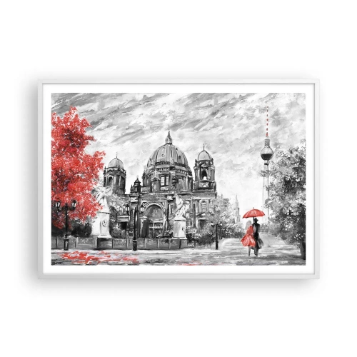 Pôster em moldura branca - Reunião em Berlim - 100x70 cm