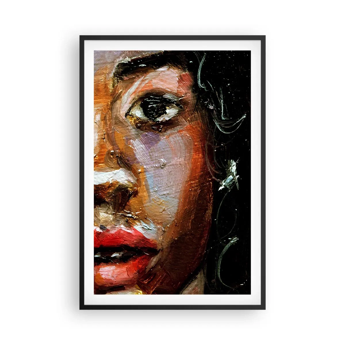 Pôster com moldura preta - Preto e brilho - 61x91 cm