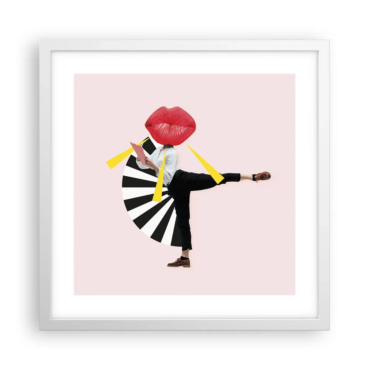 Pôster em moldura branca - Arte pop surreal - 40x40 cm