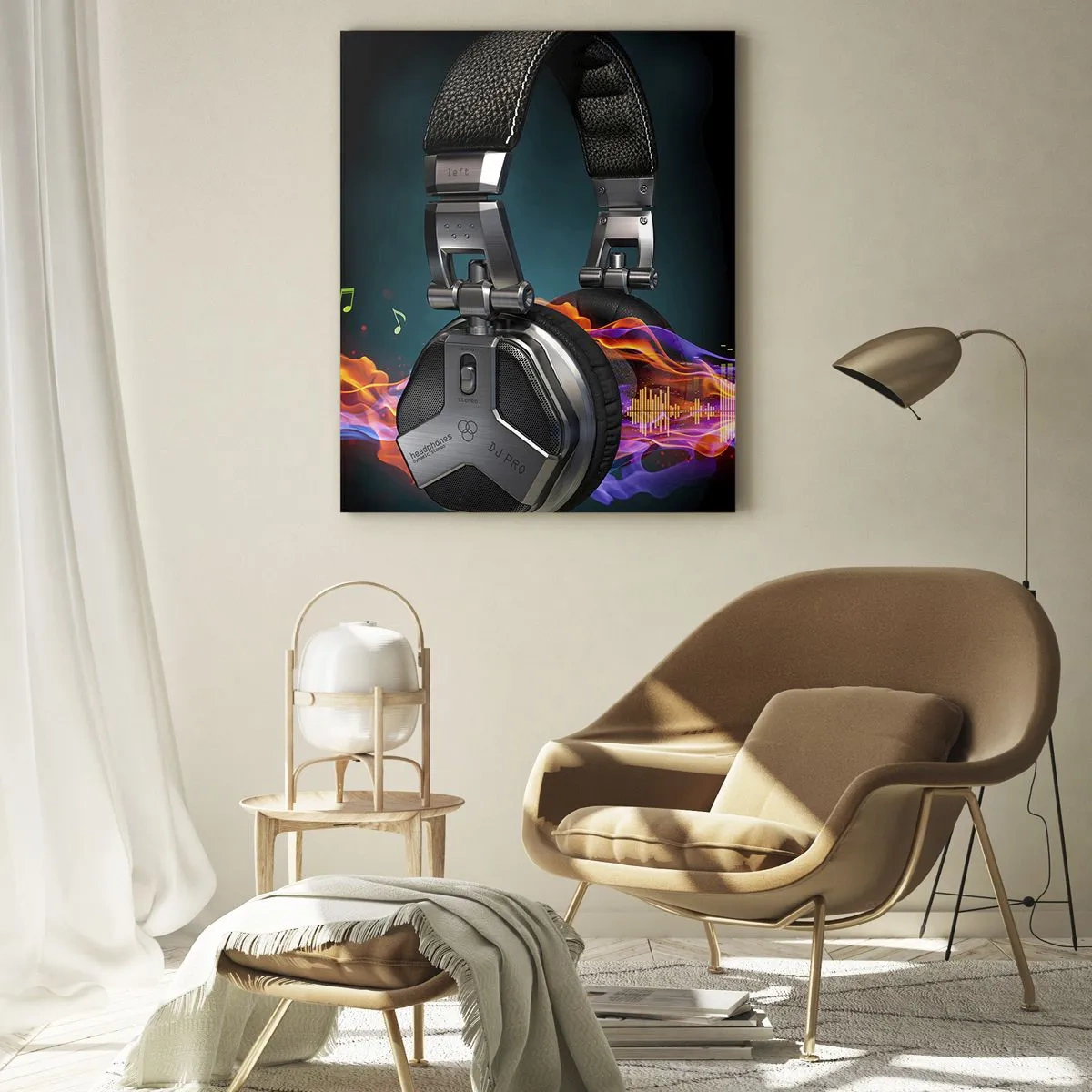 Quadro em vidro - No fogo da música - 50x70 cm