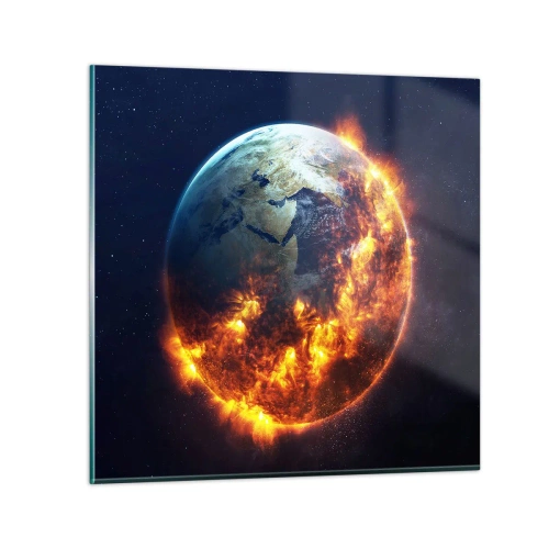 Quadro em vidro - A chama do apocalipse - 30x30 cm