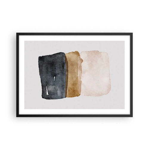 Pôster com moldura preta - Composição das cores da terra - 70x50 cm