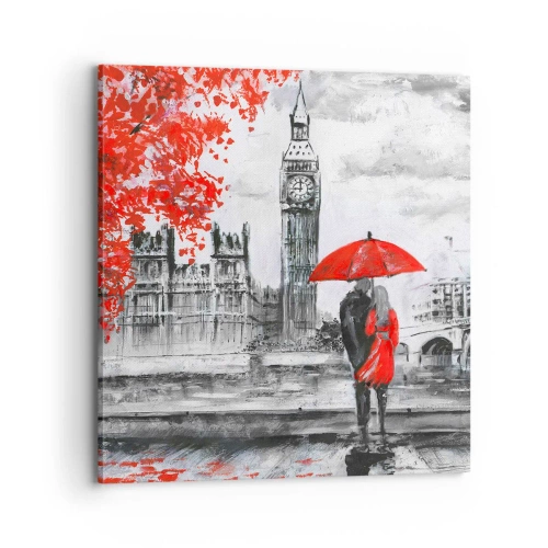 Quadro em tela - Apaixonados em Londres - 70x70 cm