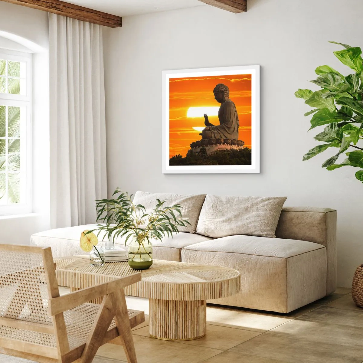 Pôster em moldura branca - Sem medo do mundo - 40x40 cm