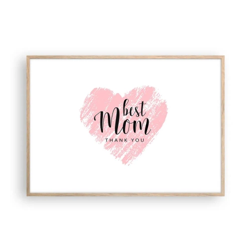 Pôster com moldura de carvalho claro - Sempre o momento certo - 100x70 cm