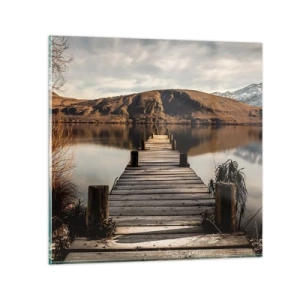 Quadro em vidro - Paisagem em silêncio - 40x40 cm