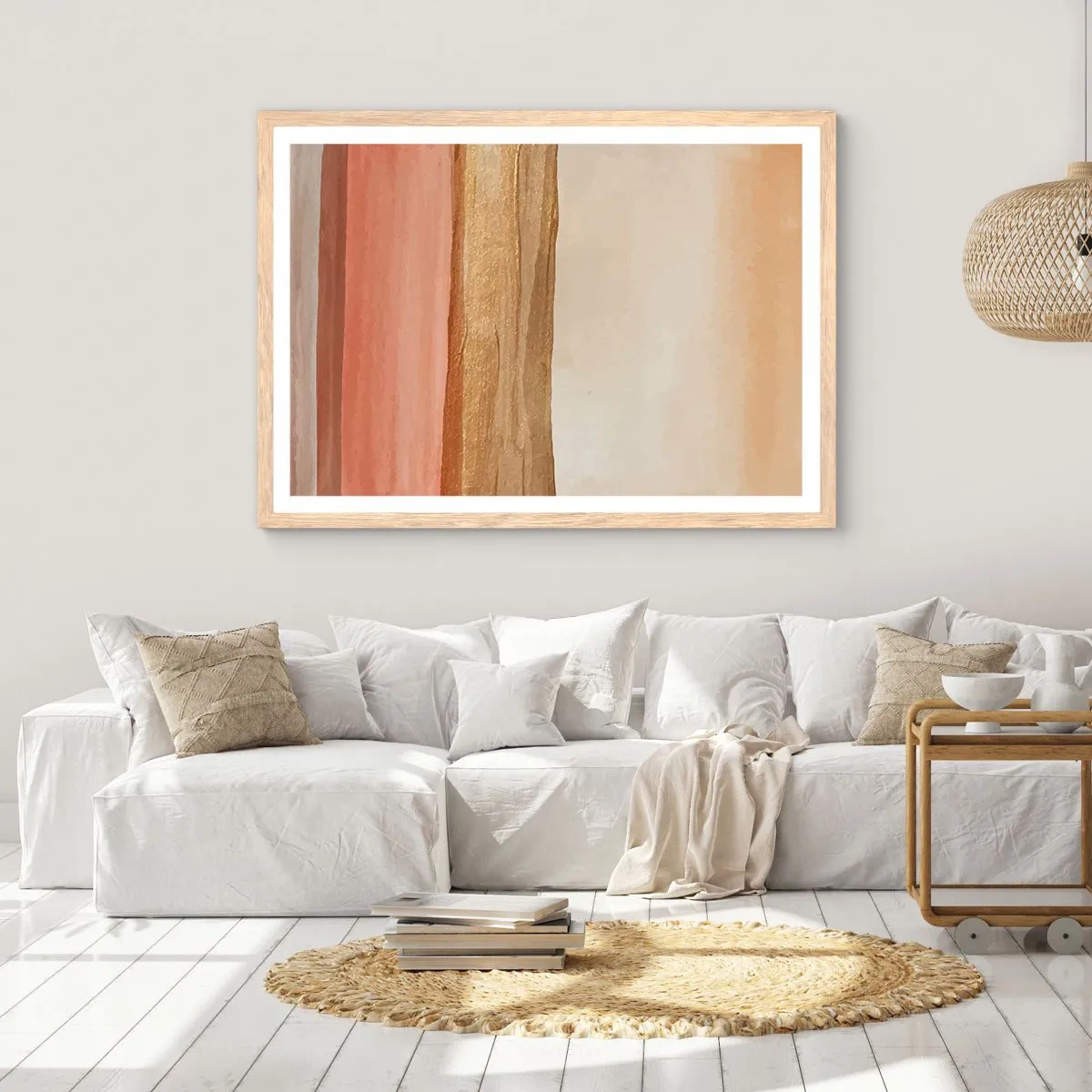 Pôster com moldura de carvalho claro - Composição vertical - 50x40 cm