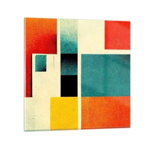 Quadro em vidro - Abstração geométrica – boa energia - 50x50 cm