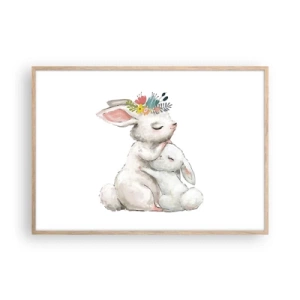 Pôster com moldura de carvalho claro - Nada melhor do que amor de mãe - 100x70 cm