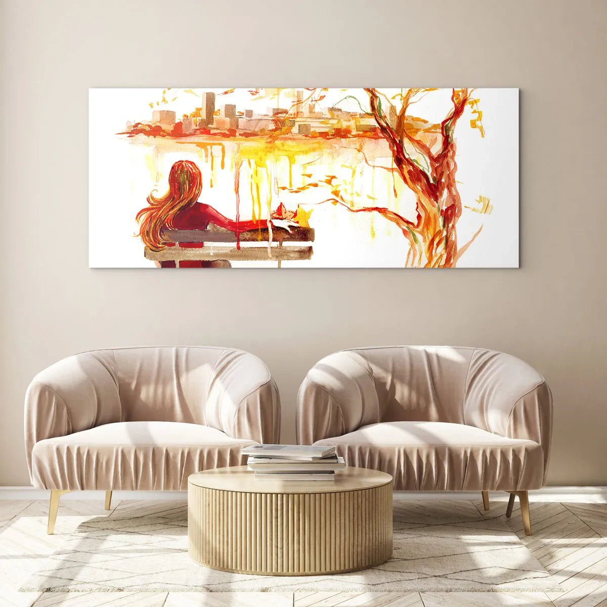 Quadro em vidro - Um momento de reflexão - 100x40 cm