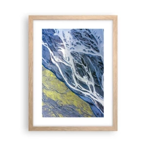 Pôster com moldura de carvalho claro - Pinturas rupestres da natureza - 30x40 cm