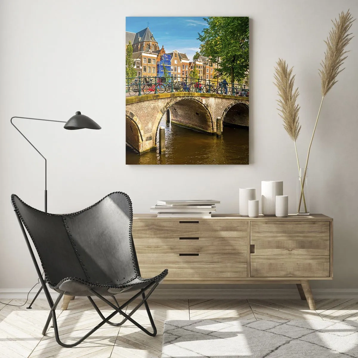 Quadro em vidro - Primavera junto ao canal - 50x70 cm