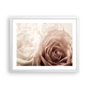 Pôster em moldura branca - No coração de uma rosa - 50x40 cm