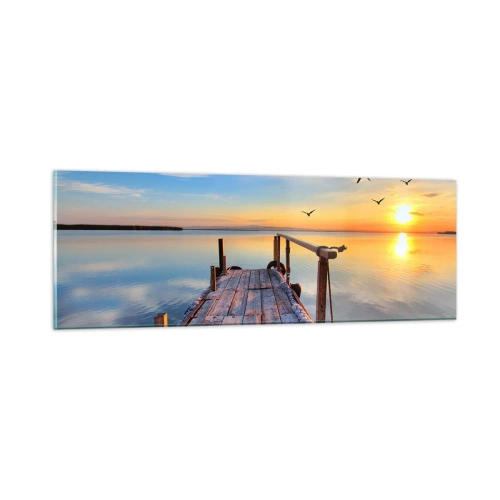 Quadro em vidro - Caminhando em direção ao sol - 90x30 cm