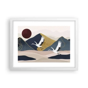 Pôster em moldura branca - E o dia acaba novamente - 40x30 cm