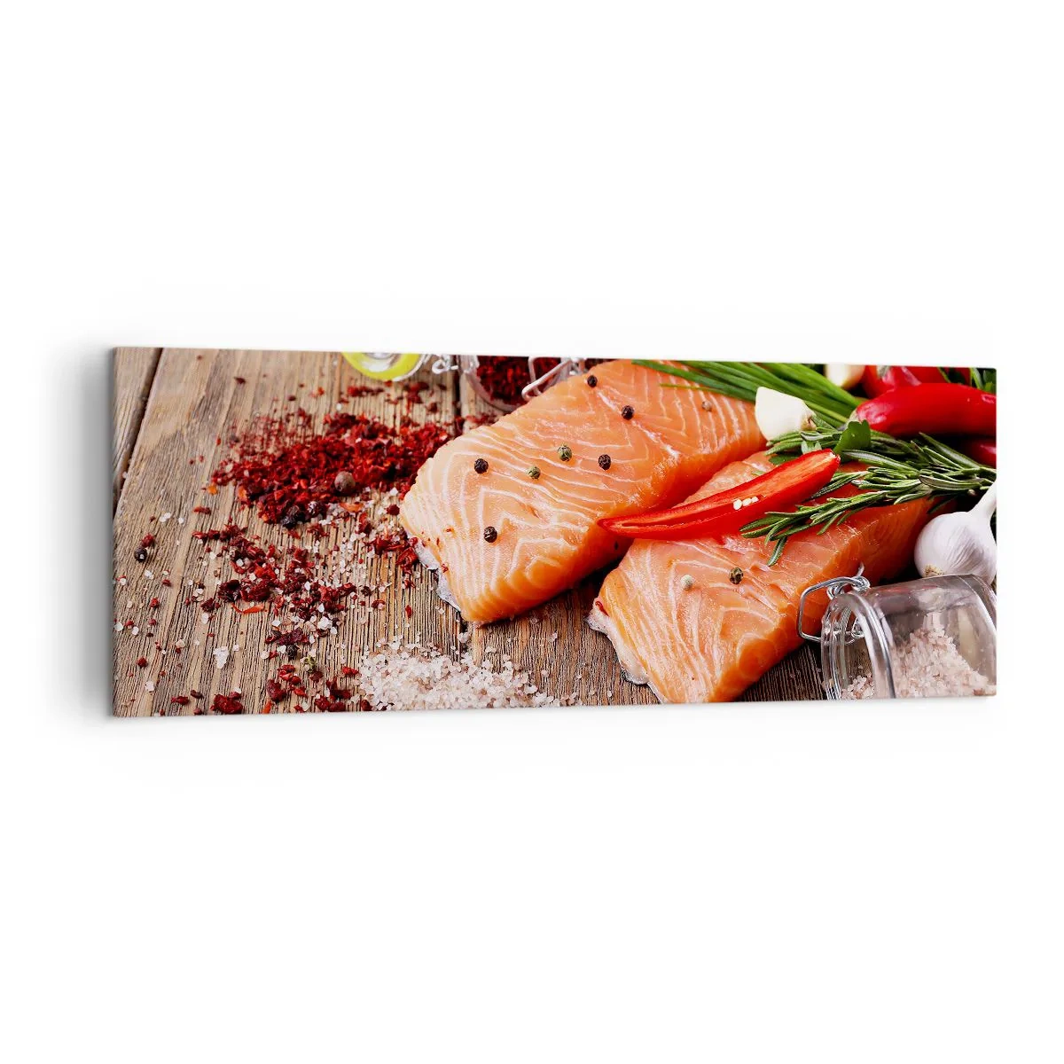 Quadro em tela - Aventura norueguesa na cozinha - 140x50 cm