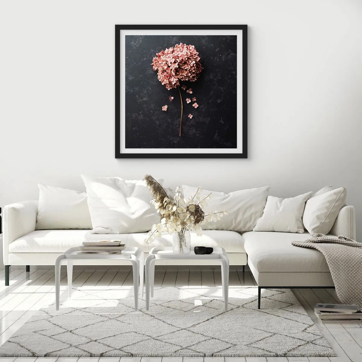 Pôster com moldura preta - Um sinal verdadeiramente romântico - 40x40 cm