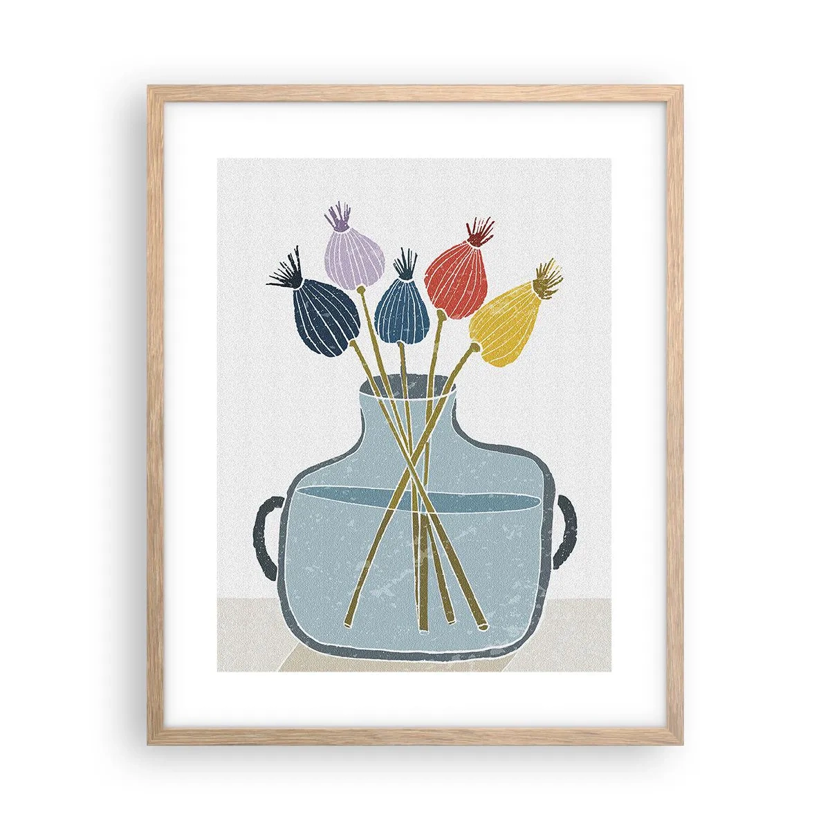 Pôster com moldura de carvalho claro - Como semeou a papoula - 40x50 cm