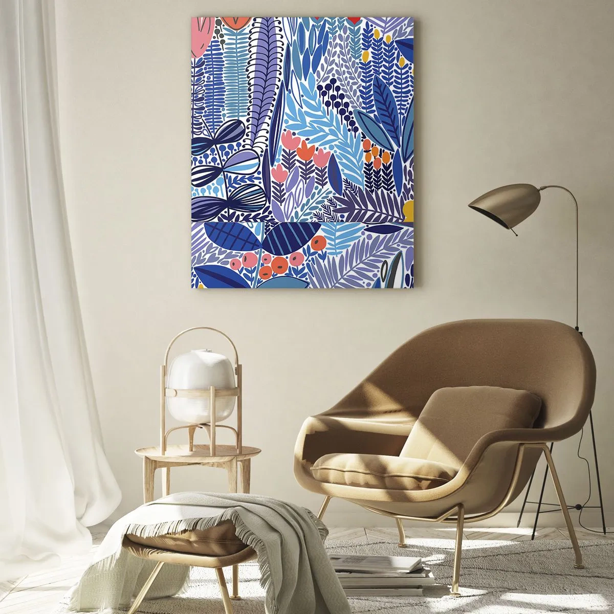 Quadro em vidro - Jardim Havaiano - 50x70 cm