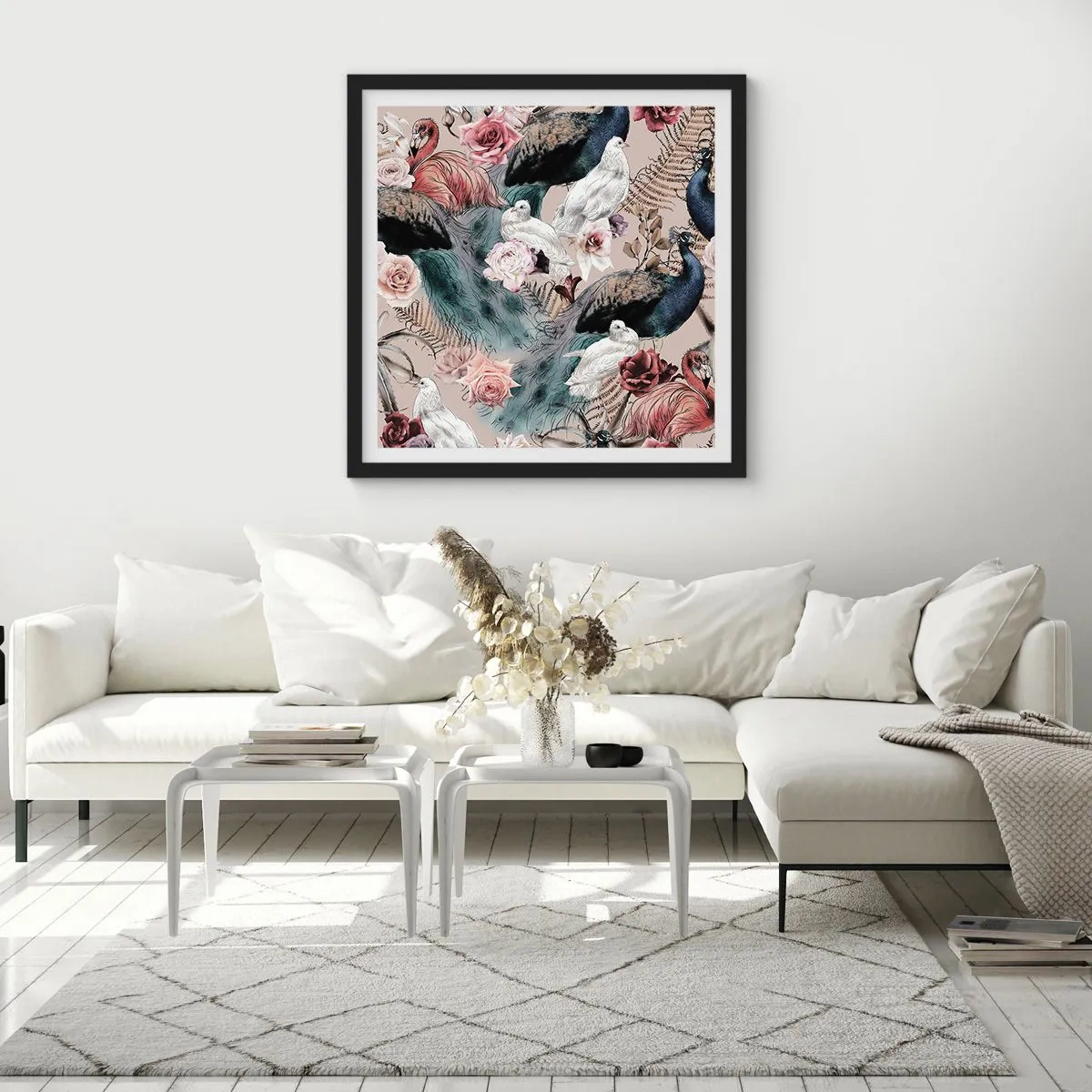 Pôster com moldura preta - No jardim do palácio - 50x50 cm